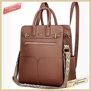 Convertible PU Leather Backpack Purse 4-in-1 Designer Travel Bag Adjustable